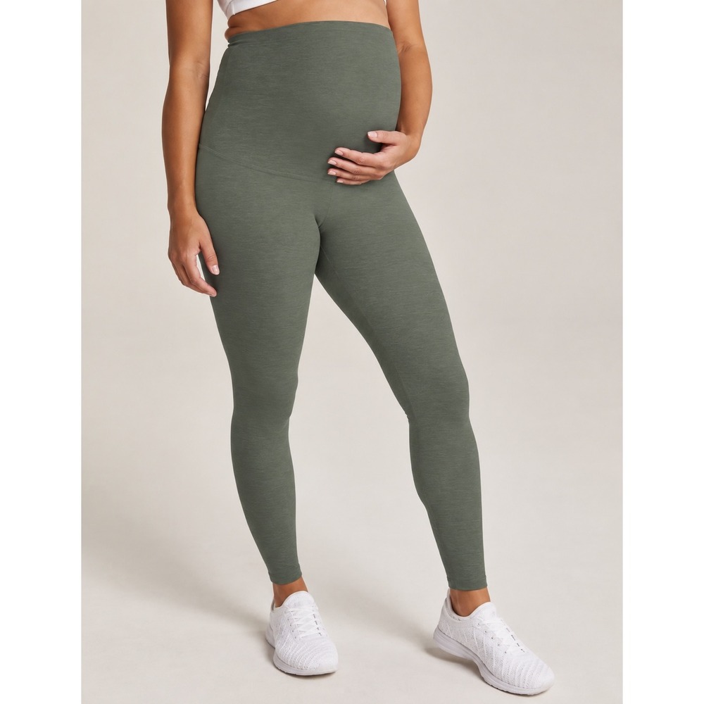 Beyond Yoga Beyond the Bump Love the Bump Midi Maternity Leggings Green Medium